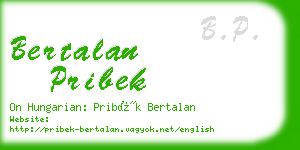 bertalan pribek business card
